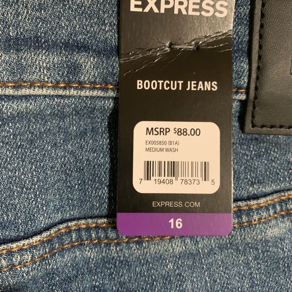 Express Bootcut Jeans. Stretch Jeans. Size 16 jeans - Picture 5 of 6